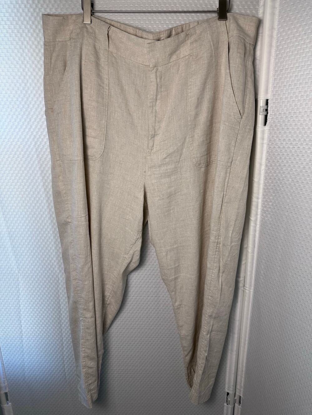 Banana Republic Women’s 18 Linen Blend Pants Beige Straight Leg 40x27 Plus